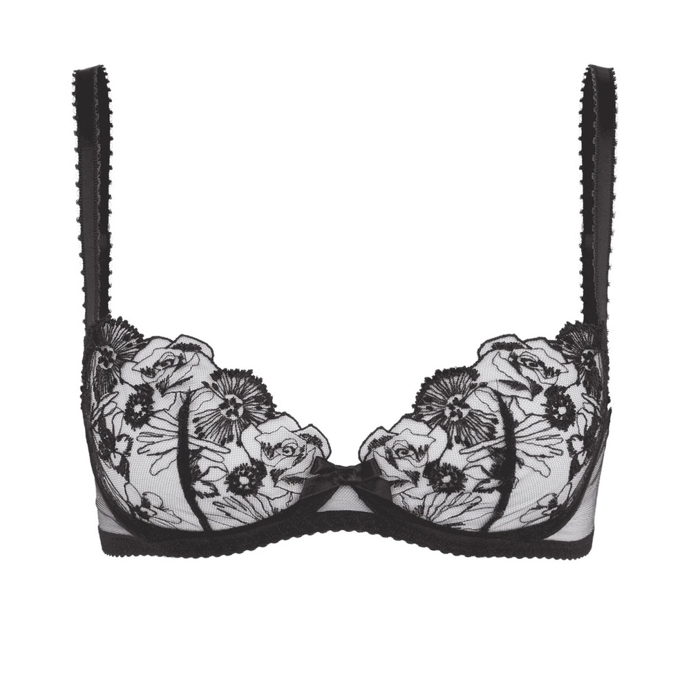 Agent Provocateur Jayce Black Floral Embroidered Underwire Bra BNWT